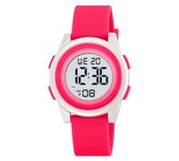 Orologio Digitale per Bambini, Impermeabile 50M, Sportivo con Luce LED, Sveglia, Data, Cronometro, Giorno della Settimana, Formato 12/24h, Cinturino PU Comodo(Pink)