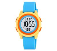 Orologio Digitale per Bambini, Impermeabile 50M, Sportivo con Luce LED, Sveglia, Data, Cronometro, Giorno della Settimana, Formato 12/24h, Cinturino PU Comodo(Yellow)