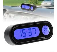 Orologio digitale per interni auto, termometro con retroilluminazione a LED, per una facile lettura in qualsiasi condizione di illuminazione, modalità 12 ore e 24 ore