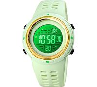 Orologio digitale per ragazzi, impermeabile, sportivo, per bambini, con timer di allarme, data, illuminazione a LED, per ragazzi e ragazzi, verde chiaro, cinghia