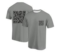 Orologio digitale ragazzo uomo maglietta girocollo QR code-stampa a maniche corte, casual, alla moda, comoda maglietta sportiva a maniche corte Turchia uomo, grigio scuro, M