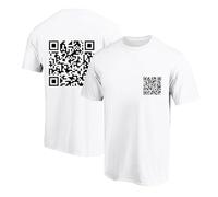 Orologio digitale ragazzo uomo maglietta girocollo QR code-stampa a maniche corte, casual, alla moda, comoda maglietta sportiva a maniche corte Turchia uomo, bianco, L