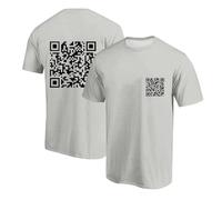 Orologio digitale ragazzo uomo maglietta girocollo QR code-stampa a maniche corte, casual, alla moda, comoda maglietta sportiva a maniche corte Turchia uomo, grigio chiaro., XXL
