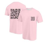 Orologio digitale ragazzo uomo maglietta girocollo QR code-stampa a maniche corte, casual, alla moda, comoda maglietta sportiva a maniche corte Turchia uomo, Colore: rosa., 4XL