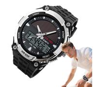 Orologio Digitale Solare Maschile - Multifunzione Esterno | Display Date, Stop Watch, Allarme, Design Impermeabile - Sportivo Per Fitness, Guida, Uso Del Campo, Usura Quotidiana