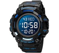 Orologio digitale sportivo con luce a LED colorata design militare cinturino in silicone