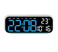 Orologio digitale, sveglia a LED con display della temperatura, orologio elettronico da tavolo con luce notturna settimana e data, temperatura LED 4 livelli di luminosità dimmer (E)