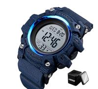 Orologio Digitale Tattico da Uomo, Impermeabile 50M, Sportivo da Esterno con Luce EL, Data, Giorno, Allarme, Doppio Fuso Orario, Timer Conto alla Rovescia(Color 4)