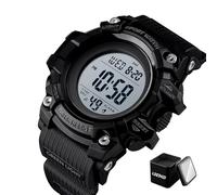 Orologio Digitale Tattico da Uomo, Impermeabile 50M, Sportivo da Esterno con Luce EL, Data, Giorno, Allarme, Doppio Fuso Orario, Timer Conto alla Rovescia(Color 1)