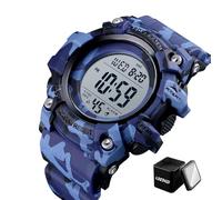 Orologio Digitale Tattico da Uomo, Impermeabile 50M, Sportivo da Esterno con Luce EL, Data, Giorno, Allarme, Doppio Fuso Orario, Timer Conto alla Rovescia(Color 3)