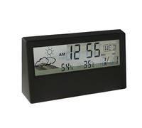 Orologio digitale trasparente da scrivania con data, temperatura, umidità, funzione snooze, design moderno, piccolo tavolo per camera da letto, ufficio, casa, decorazione regalo
