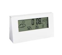 Orologio digitale trasparente da scrivania con data, temperatura, umidità, funzione snooze, design moderno per camera da letto, ufficio, decorazione, regalo, tavolino