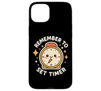 Orologio divertente con scritta in lingua inglese "Remember to Set Timer" Custodia per iPhone 15 Plus