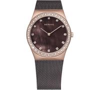 BERING Classic Collection - Orologio da polso da donna, analogico, al quarzo, con cinturino in acciaio inox e vetro zaffi
