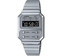 Casio Vintage Allarme Illuminator Acciaio Inossidabile A100WE-7B Orologio Unisex