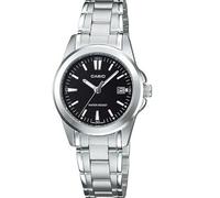 Orologio Donna CASIO ref.LTP-1215A-1A2DF acciaio fondo nero datario Water resist