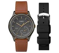 Orologio Donna + Cinturino TIMEX IQ+ TWG013800 Pelle Marrone Silcone Nero