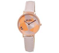 Folli Follie Beige Leather Dress Watch