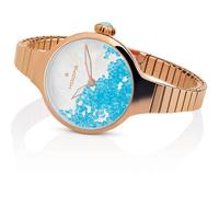 Orologio Donna HOOPS NOUVEAU CHERIE 2612L-RG05 Elastico Acciaio Rosè Celeste