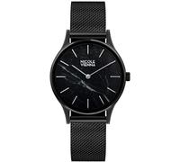 OROLOGIO DONNA NICOLE VIENNA QUADRANTE PIETRA TOTAL BLACK BRACCIALE ACCIAIO MESH