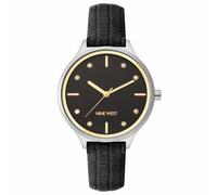 Nine West Black Leather Dress Watch