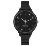 Nine West Black Plastic Dress Watch