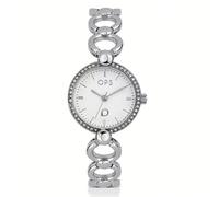Orologio Donna Ops Classic Chain OPSPW-965 Silver Ghiera Brillanti Bianchi