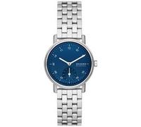 Skagen Kuppel Orologio per donna, movimento al quarzo con cinturino in acciaio inossidabile o in pelle, Tono argento e blu