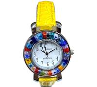 Orologio Donna watch in Vetro di Murano Murrina Millefiori 35mm (GIALLO)