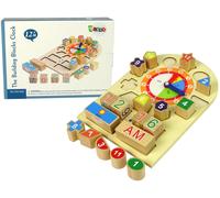 Orologio educativo di legno con selettore e numeri colorati