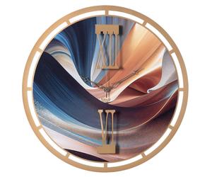 Orologio effetto marmo pregiato Mood Diametro 63 cm colore Oro lancette e dei numeri romani quadrante dall'effetto marmo colore Oro laccato-dune dorate