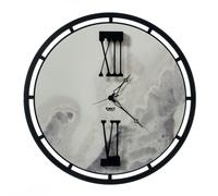 Orologio effetto marmo pregiato Mood Diametro 63 cm colore Oro lancette e dei numeri romani quadrante dall'effetto marmo colore Nero e marmo Dover