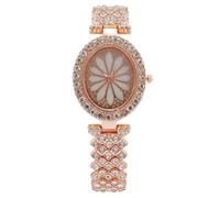 orologio Elegante orologio da polso da donna con cassa incastonata in pietre e bracciale in metallo, orologio casual leggero da indossare ogni giorno e for il tempo libero smartwatch(Rose Gold)