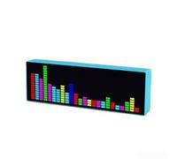 Orologio elettronico a LED con visualizzazione dinamica della musica e visualizzazione accurata dell'ora in custodia compatta in ABS (blu)