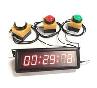 Orologio elettronico a LED da 11 pollici con conto alla rovescia e telecomando, cronometro, timer a intervalli, orologio da parete Molteplici modalità(3pcs 6cm buttons)