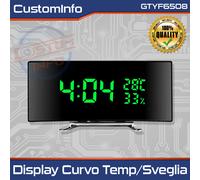 Orologio Elettronico a Schermo Curvo LED con Misurazione di Temperatura/Umidità