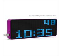 Orologio elettronico a spettro musicale a LED colorato, controllo del suono, luce ritmica 1624 RGB, indicatore del livello dell'atmosfera, blu