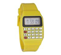 Orologio elettronico con calcolatrice da polso in silicone multi tempo che si illumina al buio