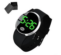 Orologio elettronico con grande schermo LED e pulsante touch, adatto per lavoro quotidiano e sport all'aria aperta, per uomo e donna (argento rosso)