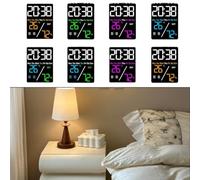 Orologio elettronico con visualizzazione dell'ora, della temperatura e dell'umidità, con ampio schermo trasparente e luminosità regolabile per un monitoraggio confortevole (guscio nero blu)