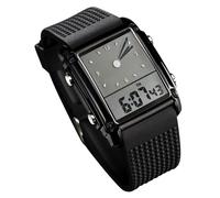 Orologio elettronico da uomo con quadrante oblungo a LED, cinturino regolabile, impermeabile, luce notturna,