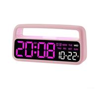 Orologio elettronico decorativo per la casa con ampio display che mostra ora, data e giorno, doppia funzione di allarme, illuminazione LED ambientale morbida per un'atmosfera confortevole (G)