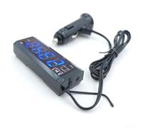 Orologio elettronico digitale multifunzione con voltmetro, termometro e timer, adatto per monitorare lo stato del veicolo su auto 12 V DC (blu)