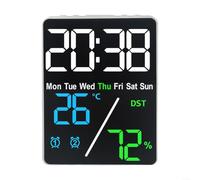 Orologio elettronico multifunzionale con letture di temperatura e umidità, giorno della settimana, visualizzazione della data e impostazione dell'ora legale (/ Tricolor+Bianco)