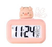 Orologio Elettronico Simpatico Maiale Rosa Pecora Bianca Astronauti Forma Sveglia Digitale in Plastica Schermo LED Allarme Elettronico da Tavolo Per Soggiorno Camera da Letto(Pig)
