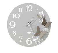 Arti & Mestieri Orologio da parete fiori e farfalle Piccolo ispirato alla natura, design 100% Made in Italy, diametro 45 cm (Fango e oro laccato)