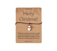 Orologio fitness da uomo con ciondolo natalizio fatto a mano carino Babbo Natale morbido braccialetto perline in ceramica piccolo cuore orecchini a cerchio, A, misura unica