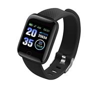 Orologio fitness intelligente 116Plus con braccialetto wireless, test della pressione sanguigna impermeabile per uomini e donne (nero)