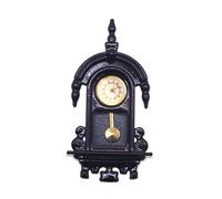 Orologio funzionale in miniatura retrò con lancette regolabili in metallo sostenuto artigianato per casa delle bambole collezione arredamento orologio bambola