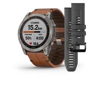 Orologio Garmin Fenix 7 Solar pelle marrone chestnut 010-02540-31